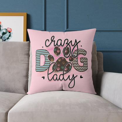 Square Poly Canvas Pillow Dog Lovers