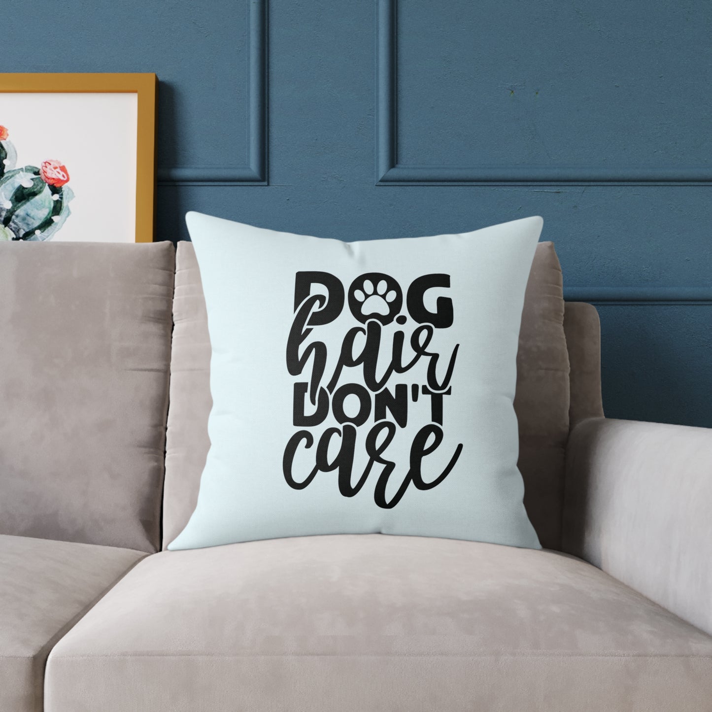 Square Poly Canvas Pillow Dog Lovers