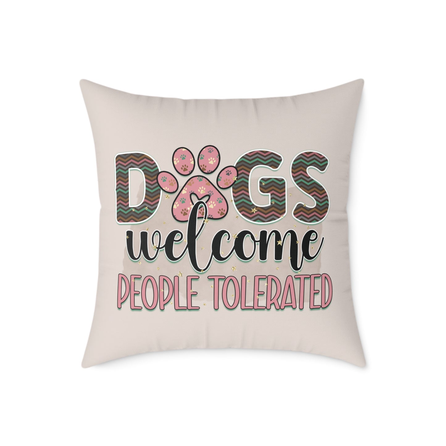 Square Poly Canvas Pillow Dog Lovers