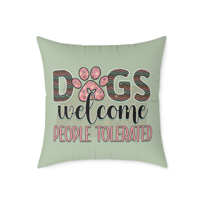 Square Poly Canvas Pillow Dog Lovers