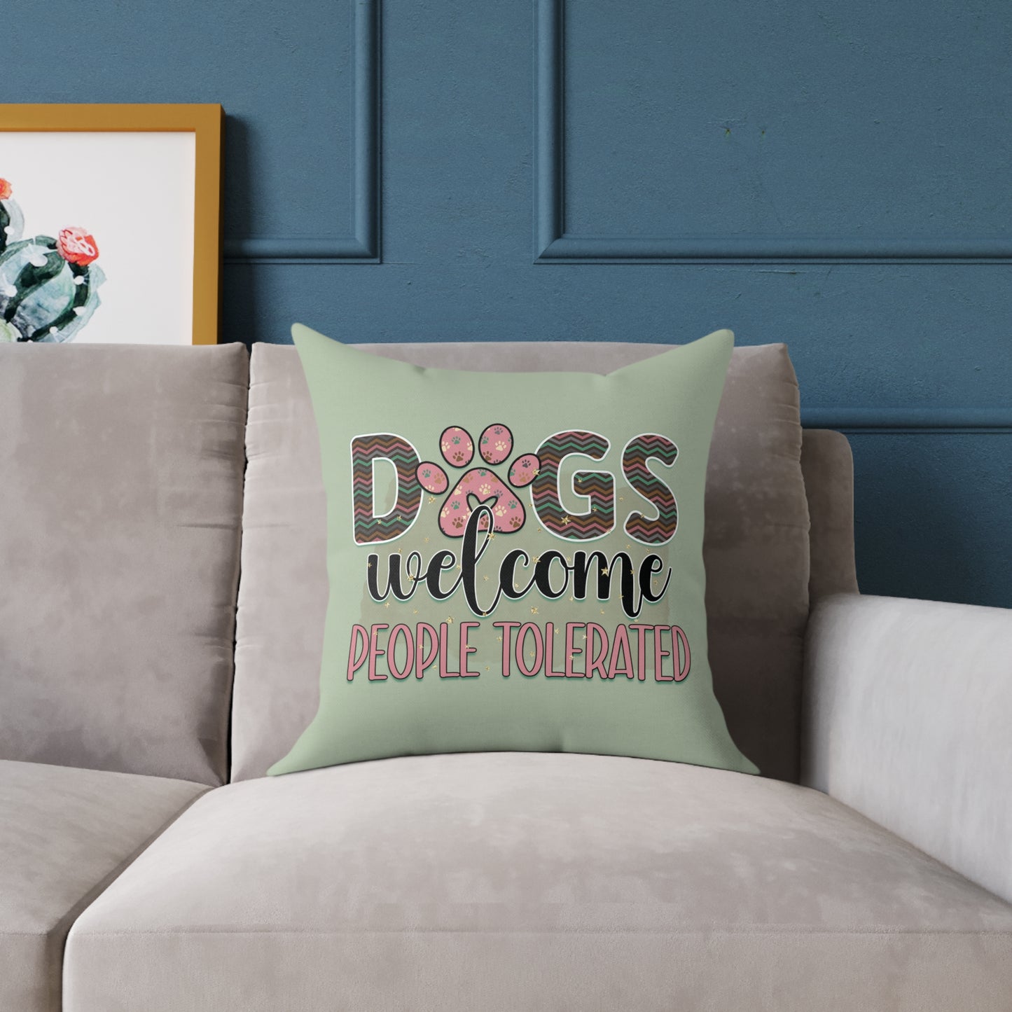 Square Poly Canvas Pillow Dog Lovers