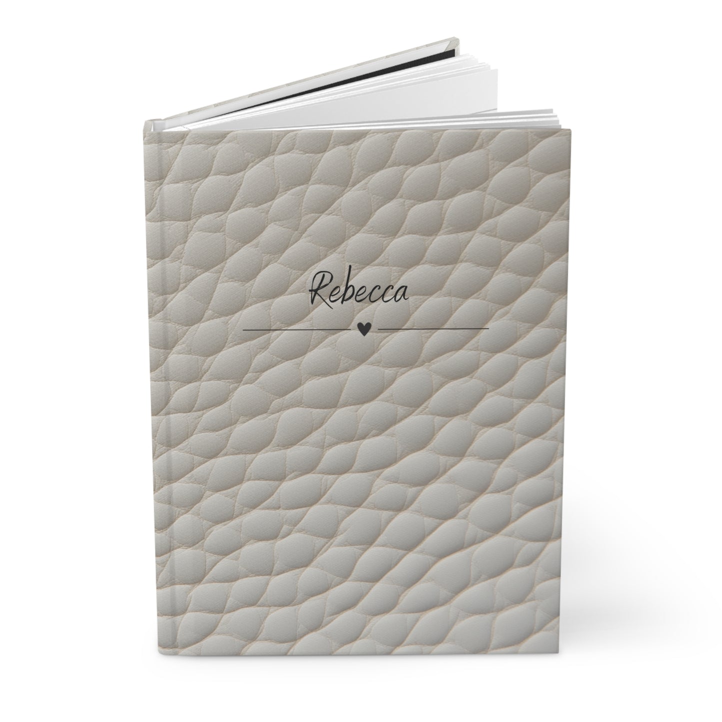 Personalised Hardcover Journal White Faux Leather