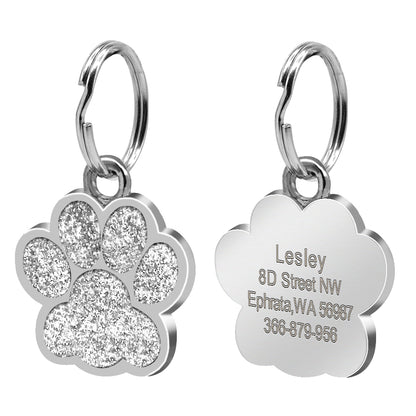 Pet Tag Paw Print Customisable and Engraved