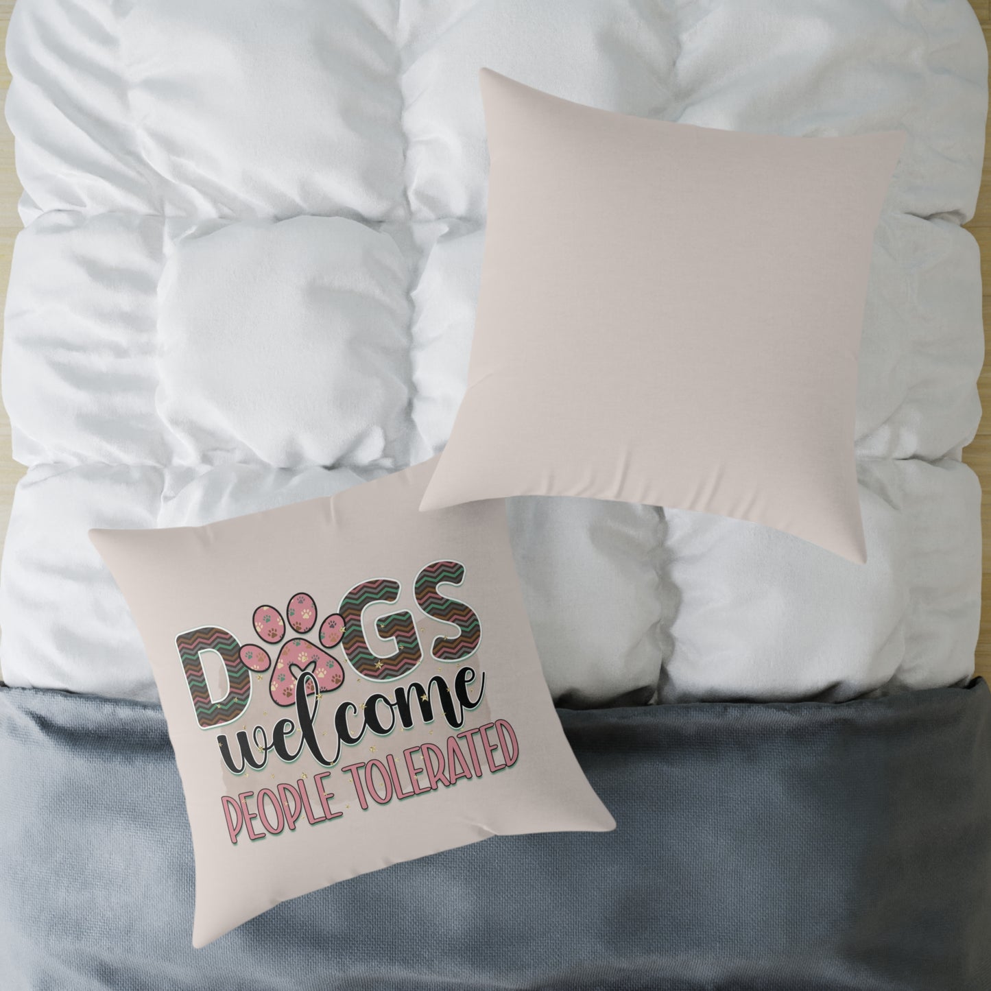 Square Poly Canvas Pillow Dog Lovers