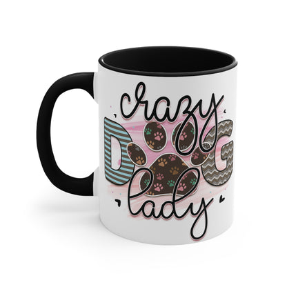 Cee L Crazy Dog Lady Paw Print Mug Colour Choice Mothers Day Gifts for Her