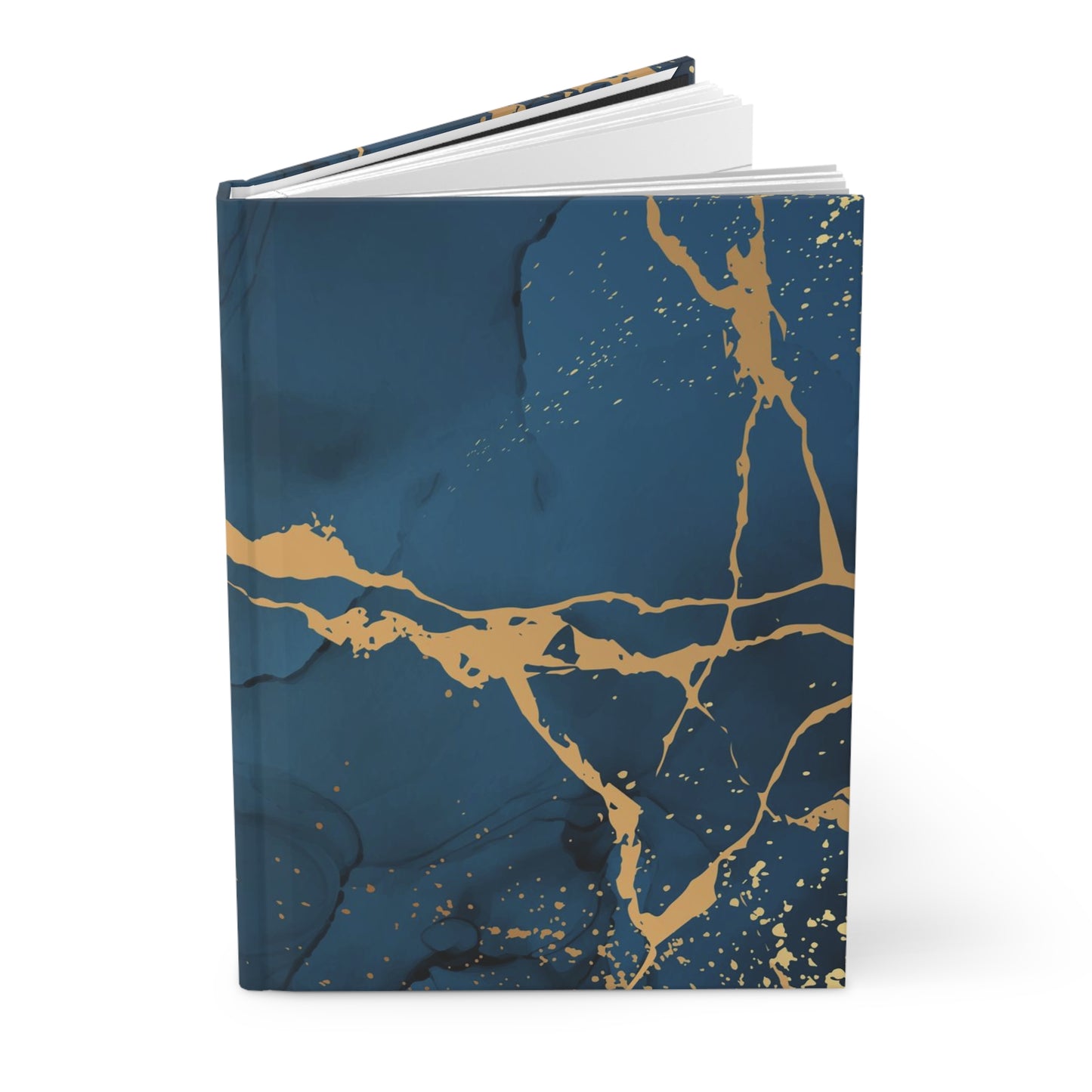 Hardcover Journal Blue Gold Marble