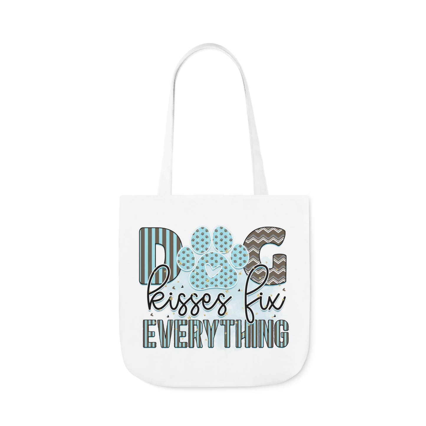 Canvas Tote Bag Dog Lover Dog Kisses