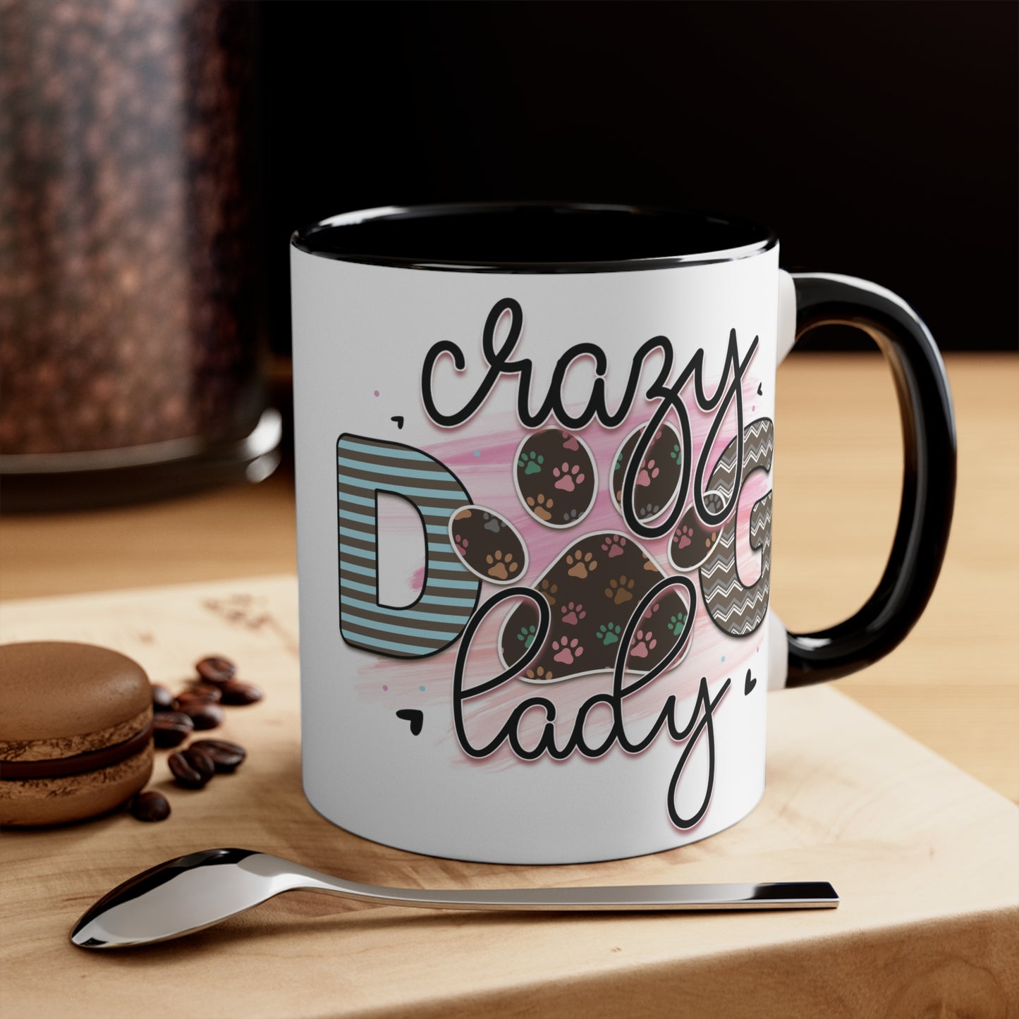 Cee L Crazy Dog Lady Paw Print Mug Colour Choice Mothers Day Gifts for Her