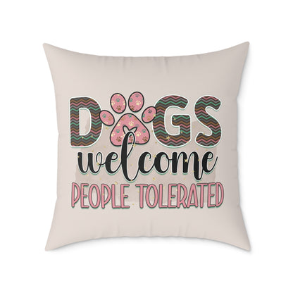 Square Poly Canvas Pillow Dog Lovers