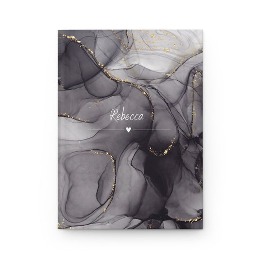 Personalised Hardcover Journal Black Marble