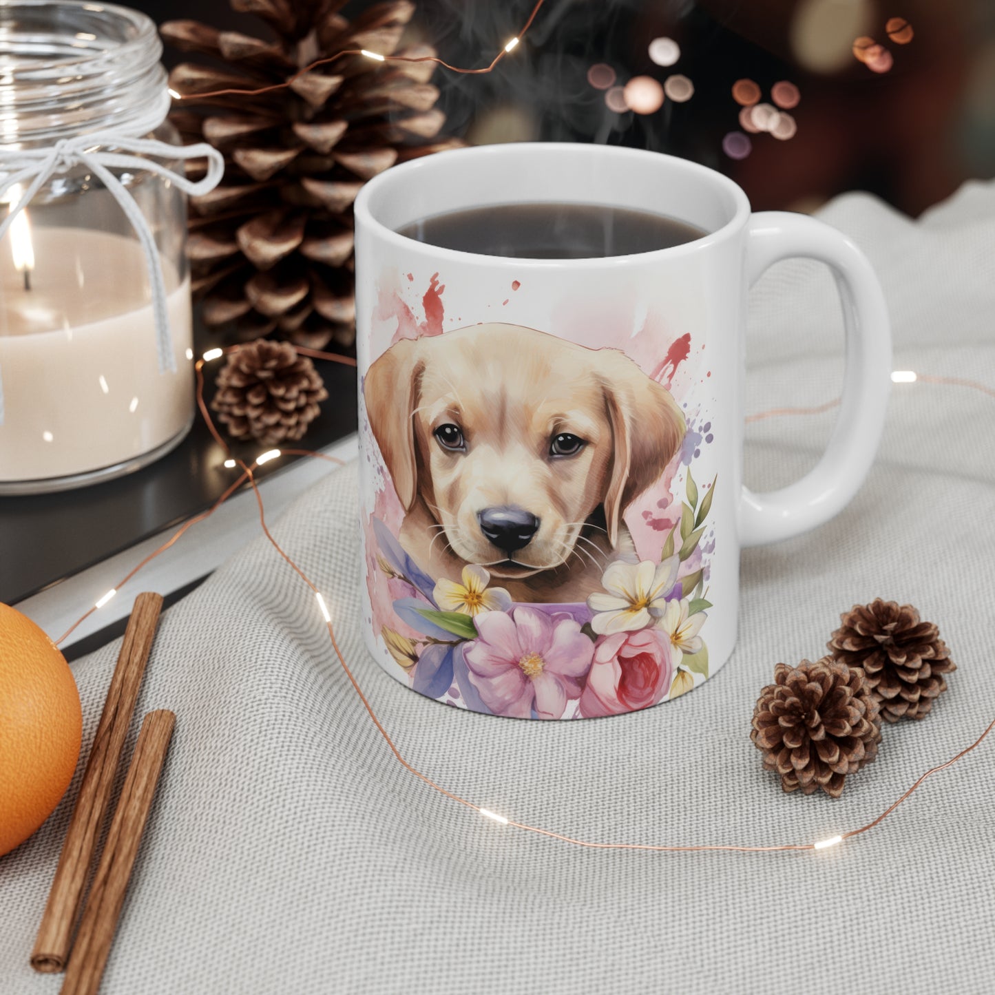 Labrador Floral Mug Ceramic