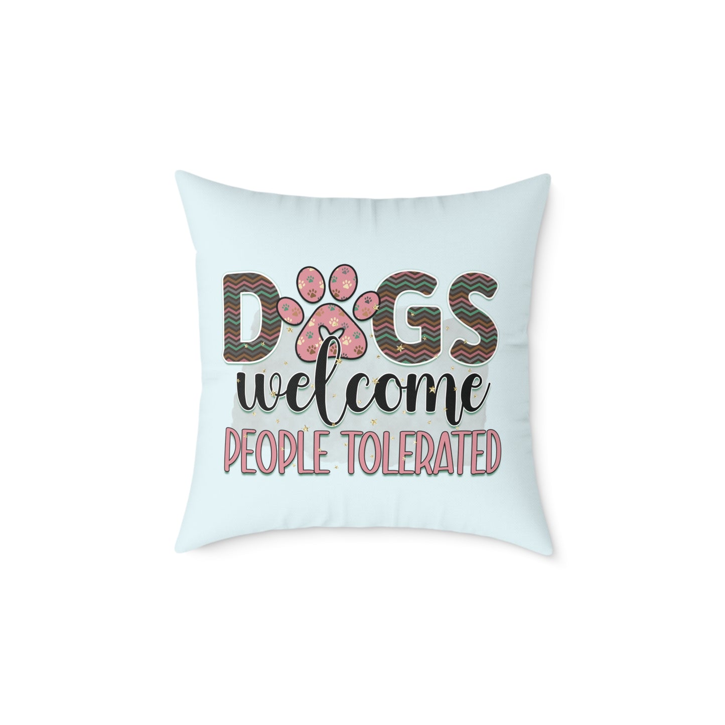 Square Poly Canvas Pillow Dog Lovers