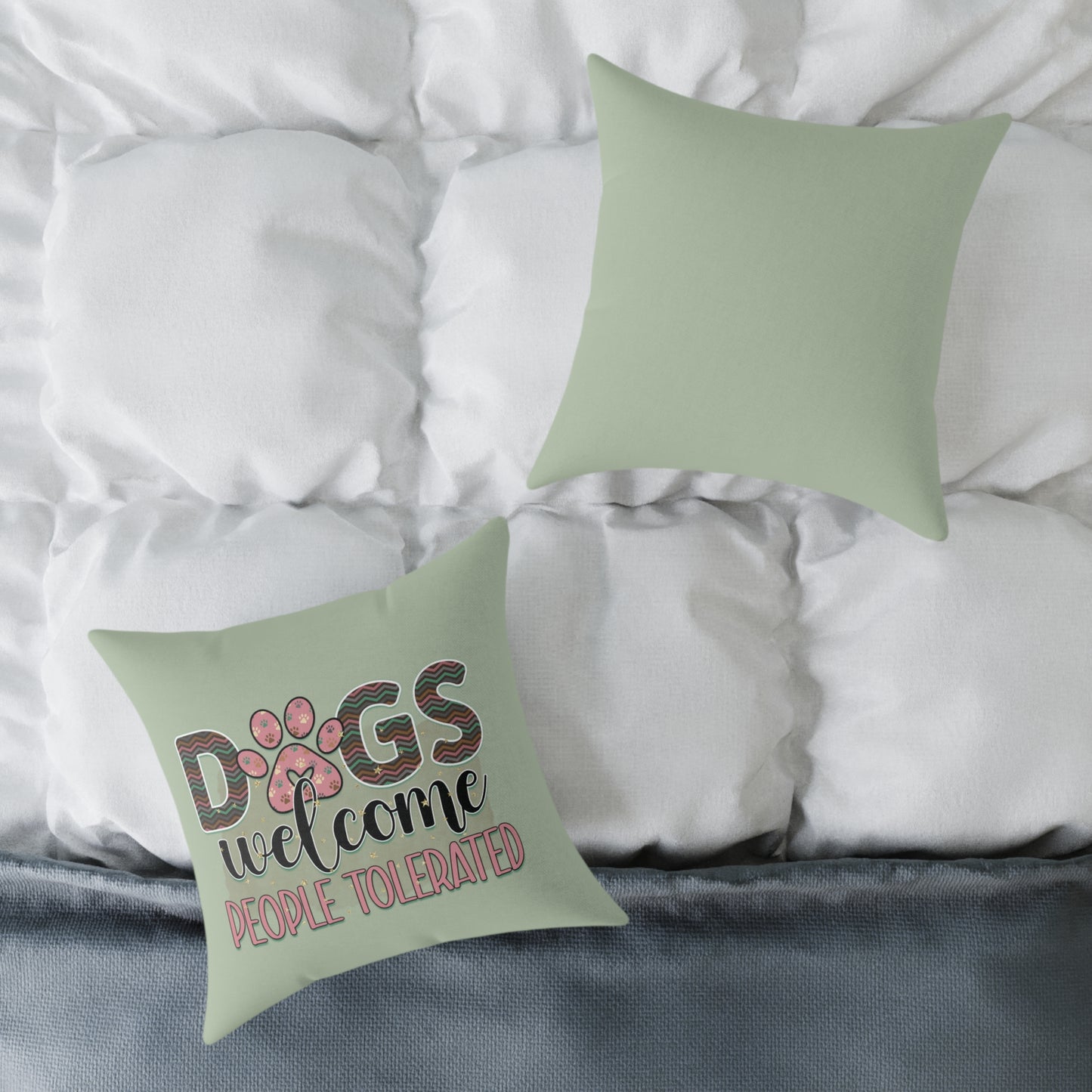 Square Poly Canvas Pillow Dog Lovers