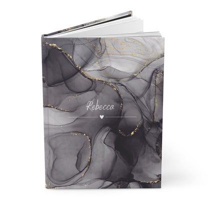 Personalised Hardcover Journal Black Marble