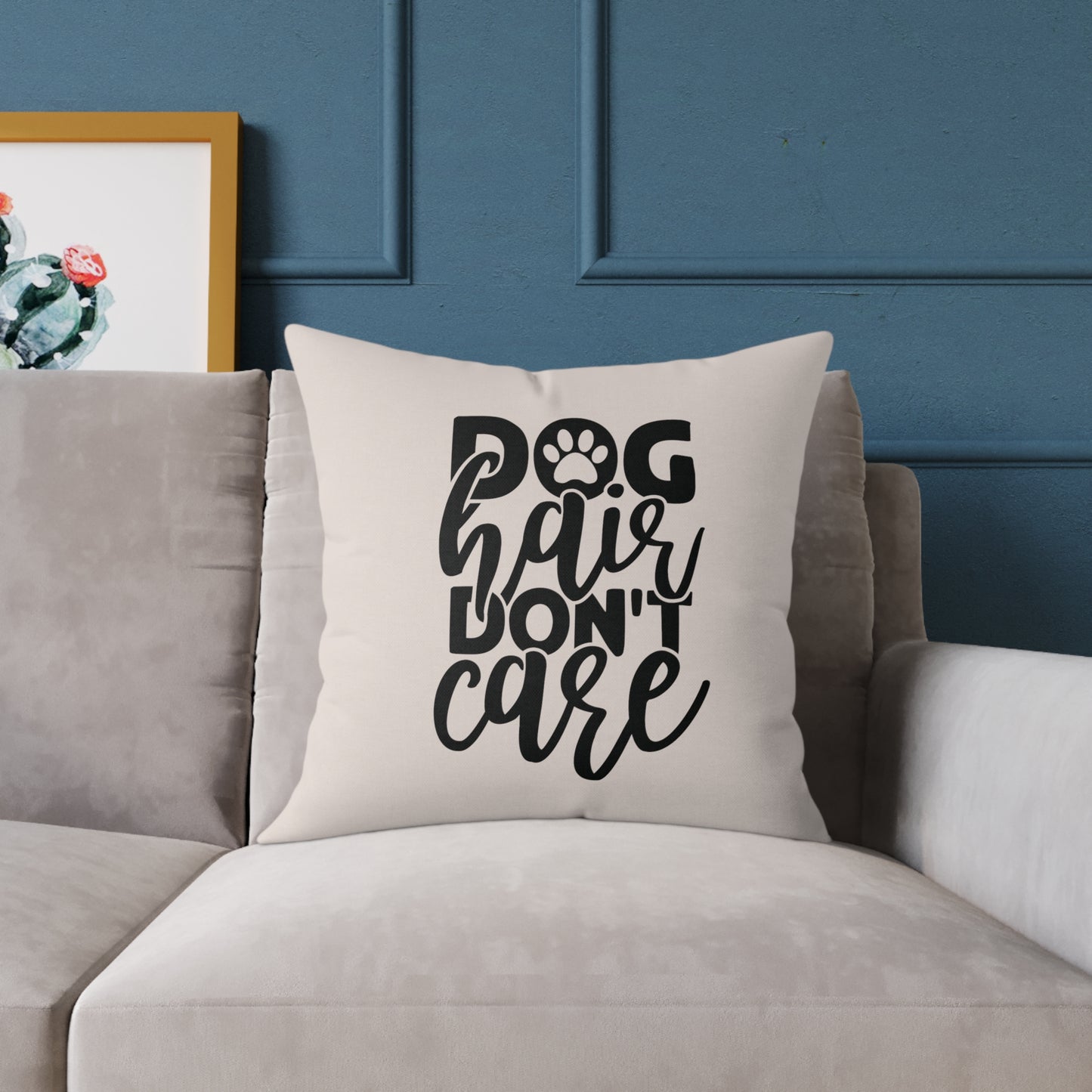 Square Poly Canvas Pillow Dog Lovers