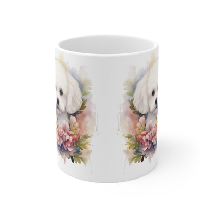 Poodle Floral Mug Ceramic