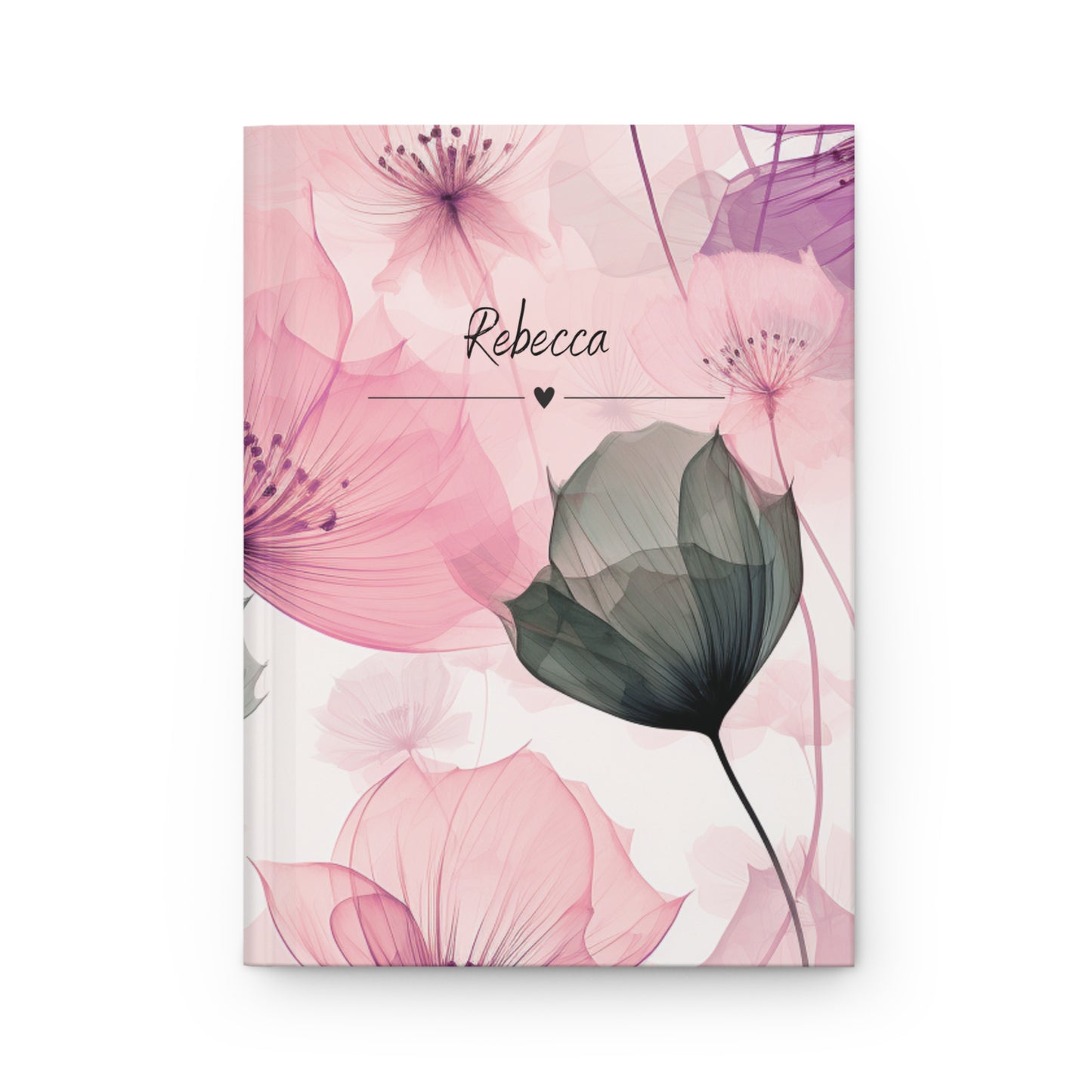 Personalised Hardcover Journal Pink Poppies