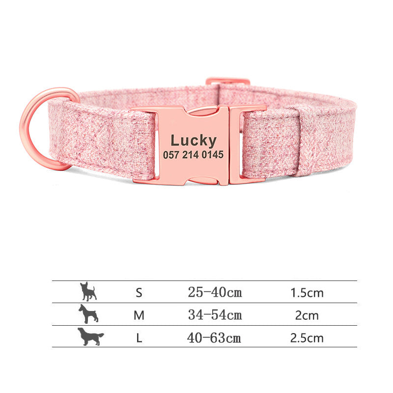 Pet Dog Collar and Lead Set with Custom Engraving