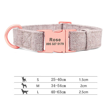 Pet Dog Collar and Lead Set with Custom Engraving