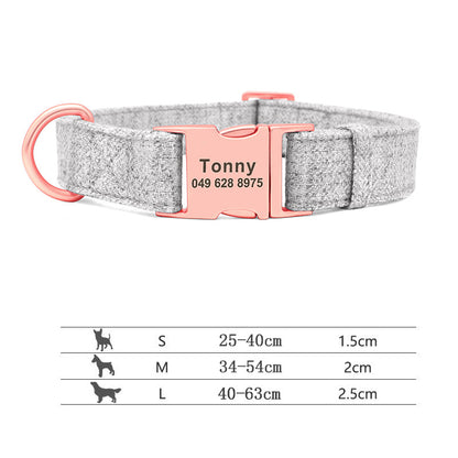 Pet Dog Collar and Lead Set with Custom Engraving