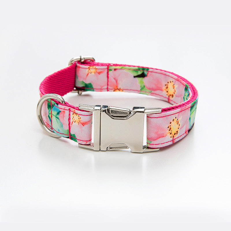 Dog Collar and Lead Set Floral