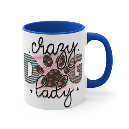 Cee L Crazy Dog Lady Paw Print Mug Colour Choice Mothers Day Gifts for Her