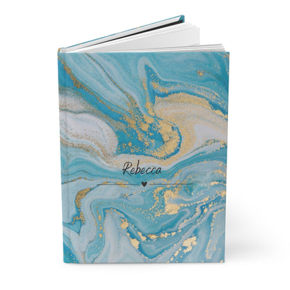 Personalised Hardcover Journal Teal Marble