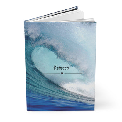 Personalised Hardcover Journal Blue Waves