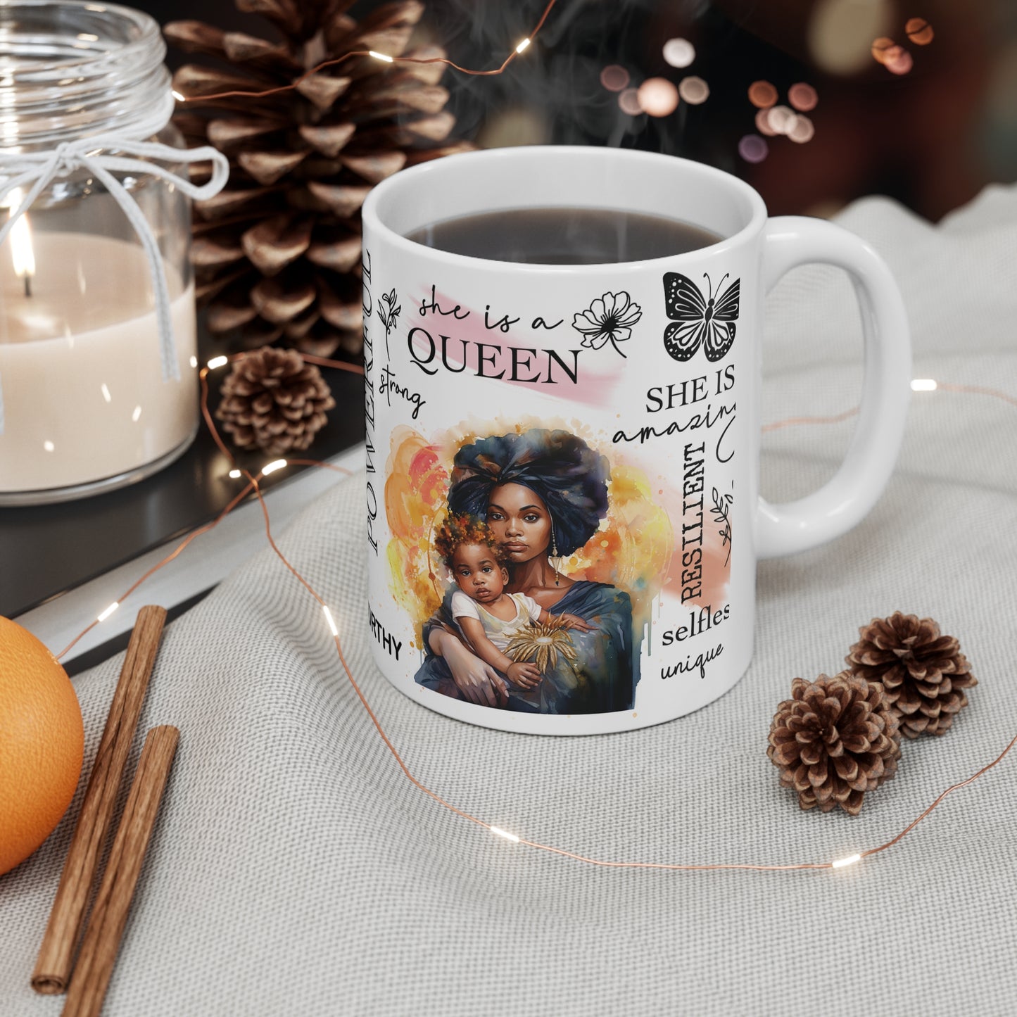 Cee L Positive Affirmations She is a Queen Mug Gifts for Her Mothers Day 11oz