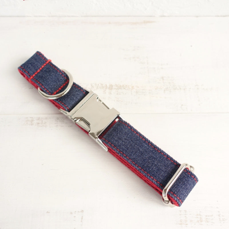 Personalized denim designer dog collar