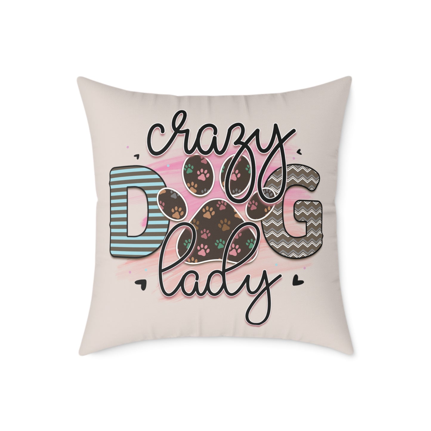 Square Poly Canvas Pillow Dog Lovers