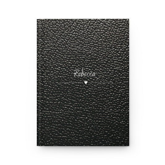 Personalised Hardcover Journal Faux Leather Black