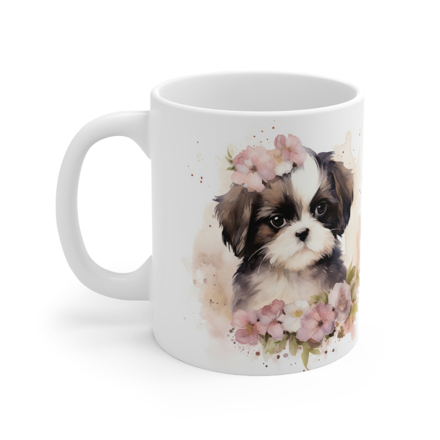 Shih Tzu Floral Mug Ceramic