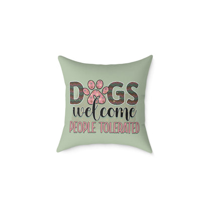 Square Poly Canvas Pillow Dog Lovers