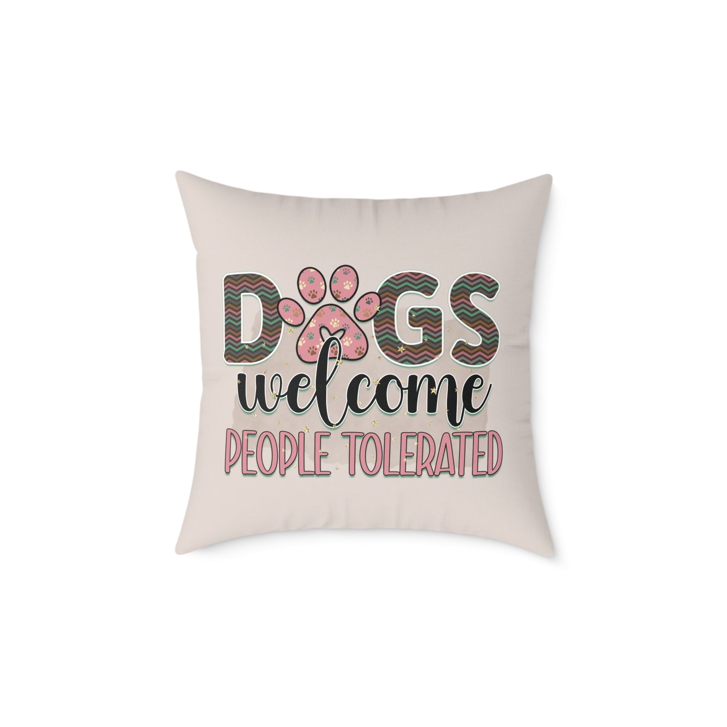 Square Poly Canvas Pillow Dog Lovers