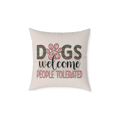 Square Poly Canvas Pillow Dog Lovers