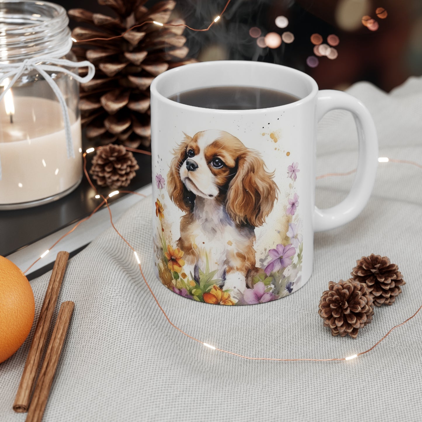 Cavalier Floral Mug Ceramic