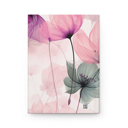 Personalised Hardcover Journal Pink Poppies