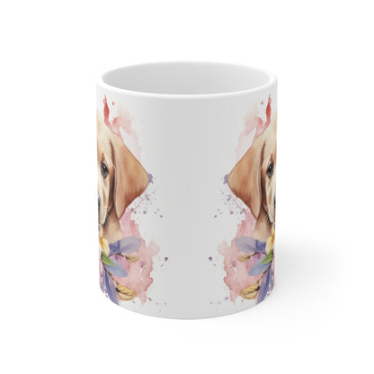 Labrador Floral Mug Ceramic