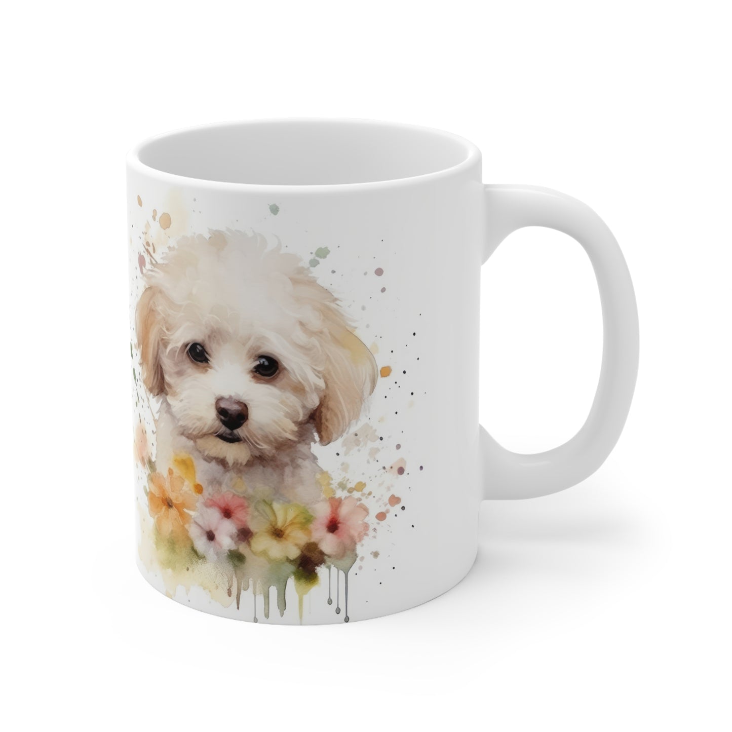 Poodle Floral Mug Ceramic