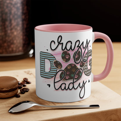 Cee L Crazy Dog Lady Paw Print Mug Colour Choice Mothers Day Gifts for Her