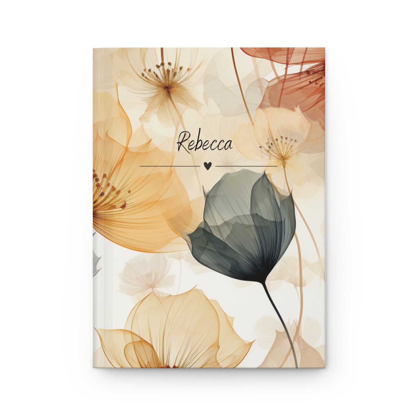 Personalised Hardcover Journal Pastel Poppies