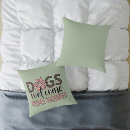 Square Poly Canvas Pillow Dog Lovers