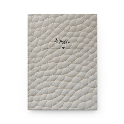 Personalised Hardcover Journal White Faux Leather