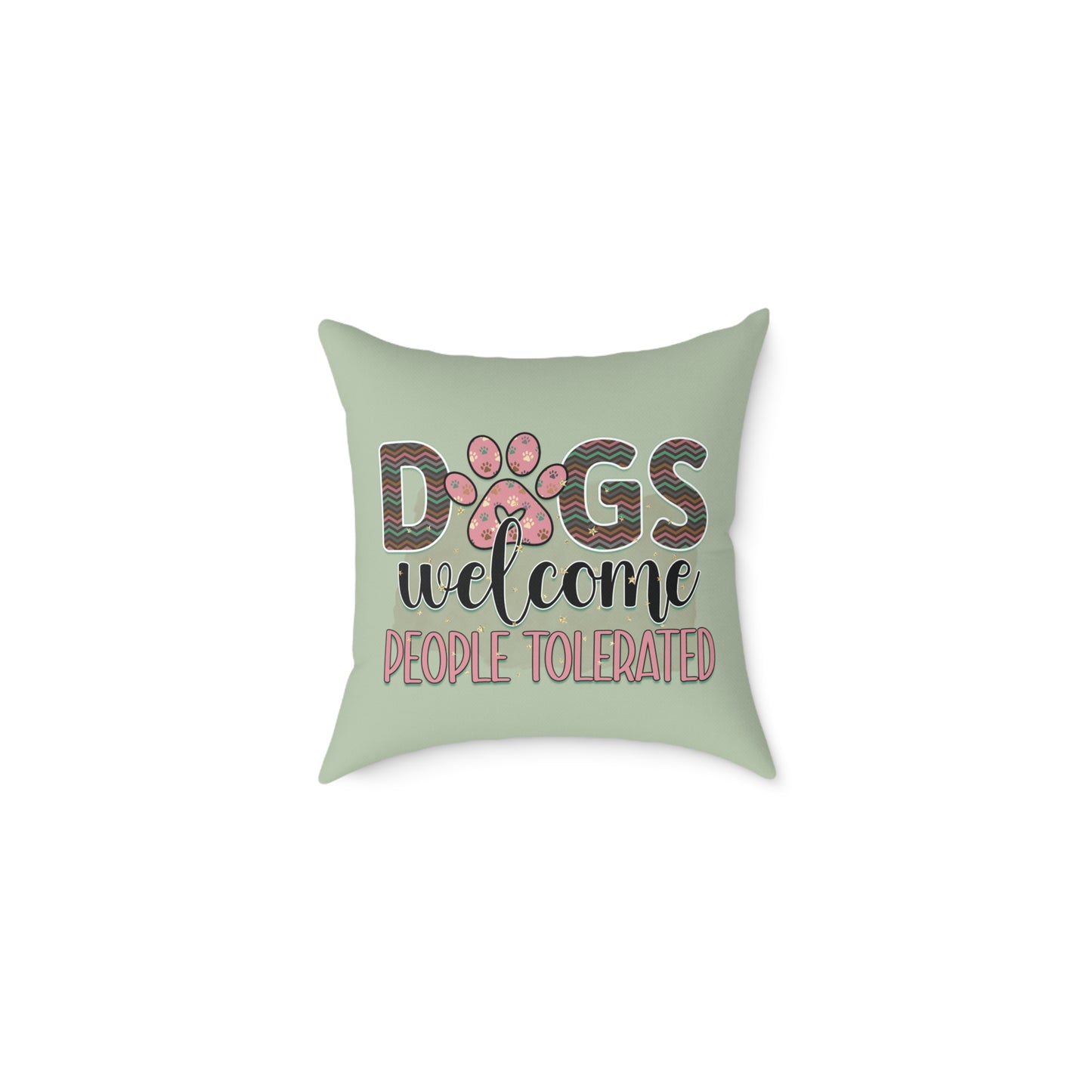 Square Poly Canvas Pillow Dog Lovers