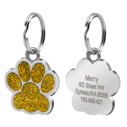 Pet Tag Paw Print Customisable and Engraved