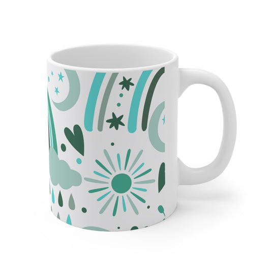 Boho Mug Ceramic Boho Pastel Colours Gifts for her Gifts for Mum Sister Aunt Mothers Day Gifts