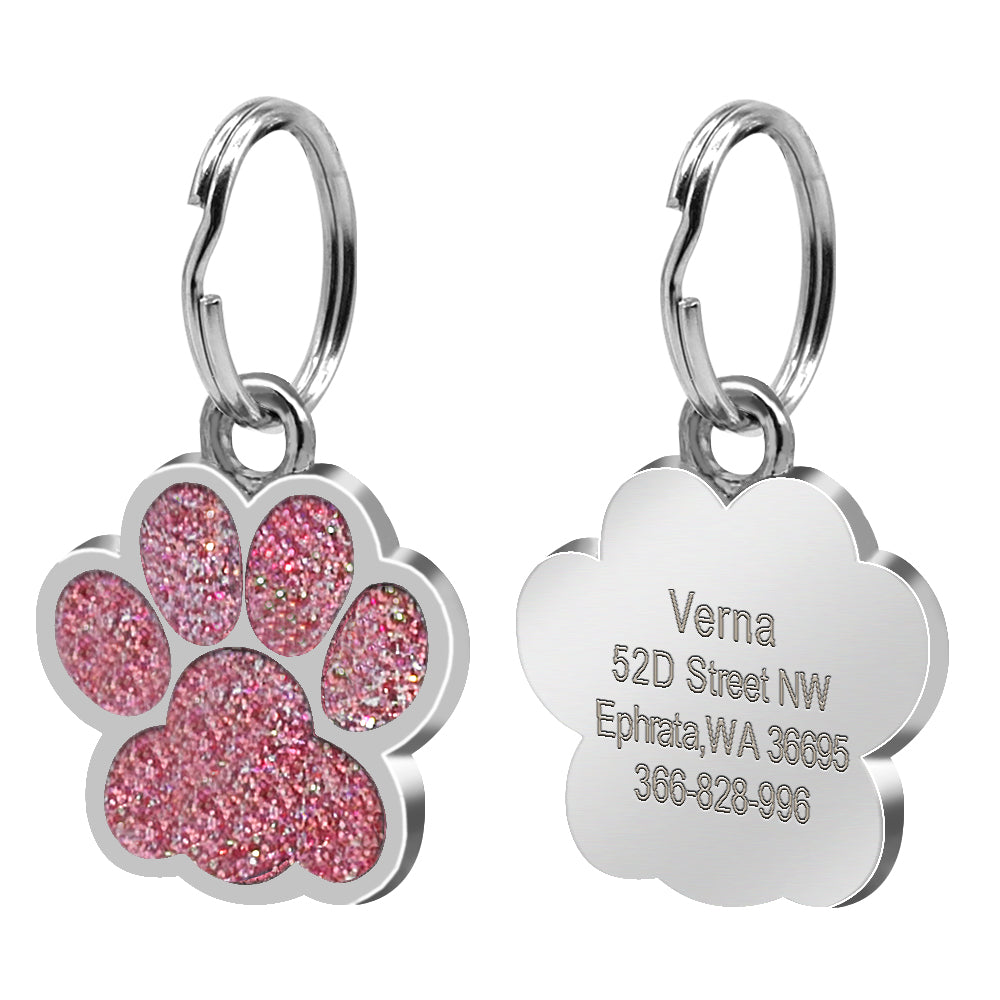 Pet Tag Paw Print Customisable and Engraved