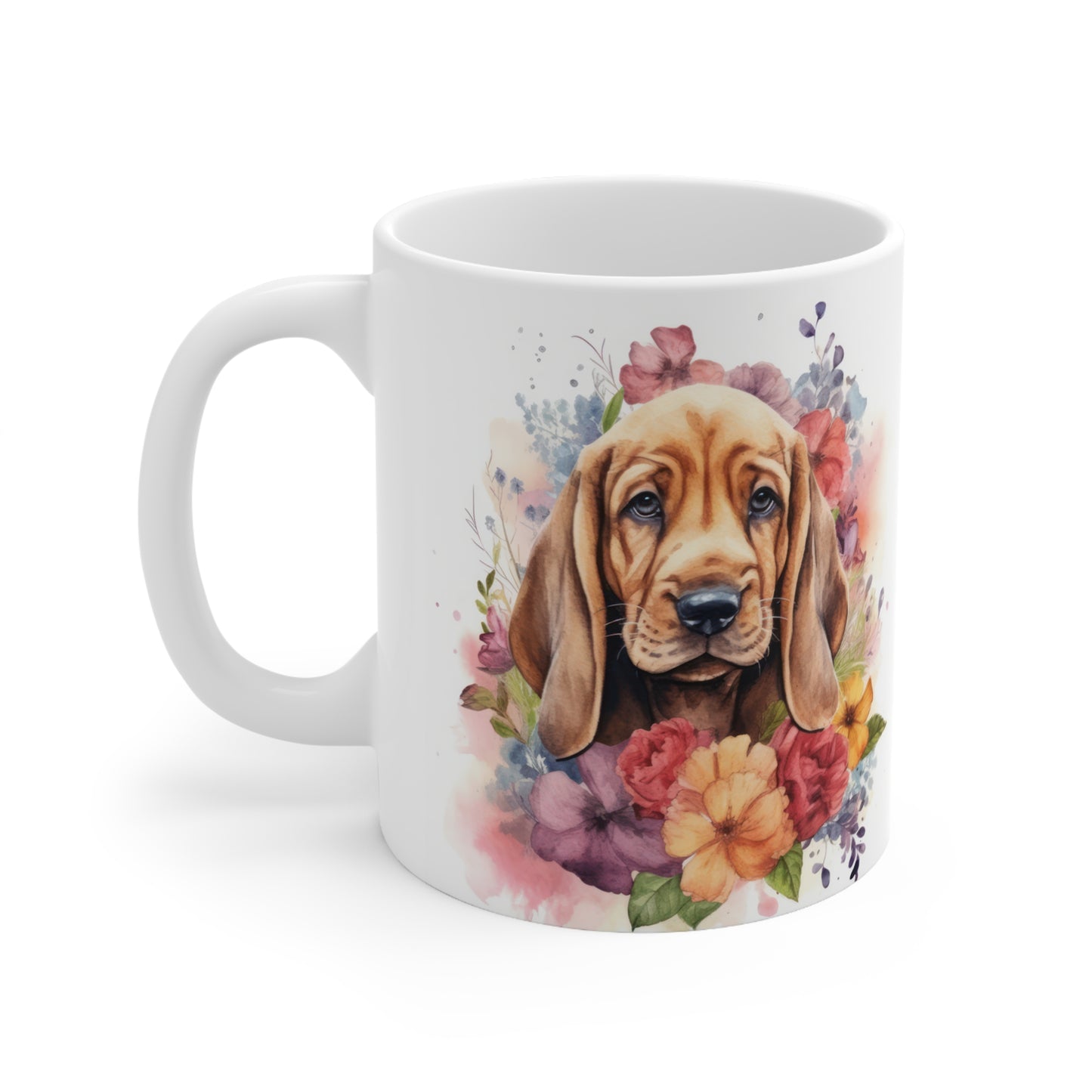 Bloodhound Floral Mug Ceramic