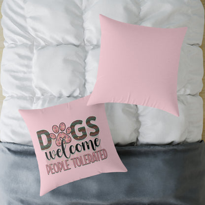 Square Poly Canvas Pillow Dog Lovers